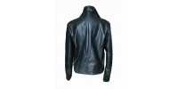 Recycled dark green leather jacket